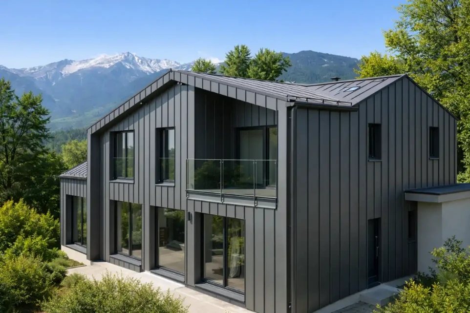 Metallfassade am Wohnhaus in Innsbruck-Kranebitten – Fassadenspengler Referenz Metallfassade am Wohnhaus in Innsbruck-Kranebitten – Fassadenspengler Referenz