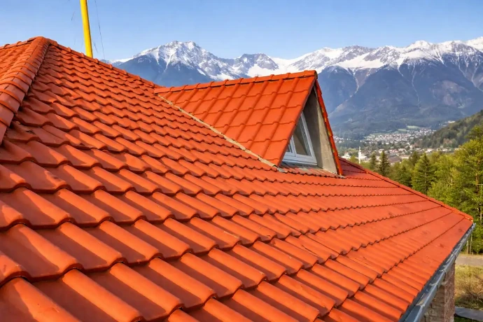 Ziegeldach in Innsbruck mit Alpenpanorama – Neueindeckung vom Dachdecker